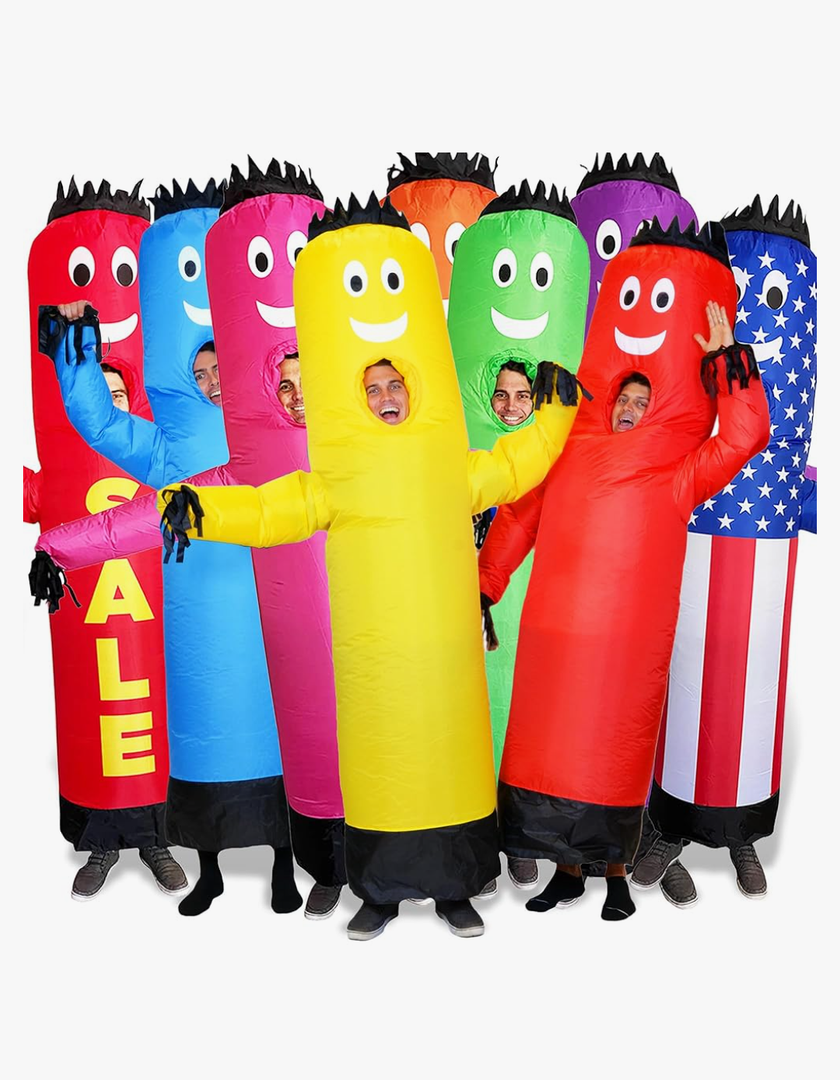 LookOurWay Inflatable Tube Man Costume - Wacky Wavy Arm Guy Funny Inflatable Halloween Costume for Adults