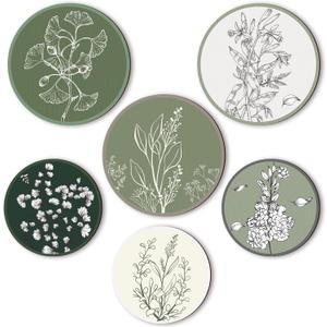 Barydat 6 Pieces Boho Plant Wall Art Decor Wooden Boho Farmhouse Rustic Bohemian Wall Hanging for Bedroom Living Room Office(Greenery,8 Inch, 10 Inch)