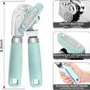 Beneno Heavy Duty Hand Can Opener Manual with Magnet, Durable Sharp Carbon Steel Blade Smooth Cutting, Big Effort-Saving Knob & Soft Grip Handle, Multifunctional Kitchen Tool with Bottle Opener, Mint