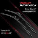 OTUAYAUTO 28"+28" Windshield Wiper Blades Replacement for Ford Escape 2013-2019, Edge 2015-2023 Pinch Tab Precision Fit, All-Weather Premium Performance, Front Window Wiper Blades (Pack of 2)
