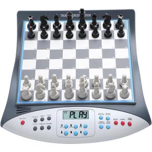 Electronic Chess Set with Voice Teaching System, Magnetic Computer Chess Game, Great Partner for Beginners & Improving Players, Electronic Chess Board Grows Your Chess Skills