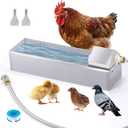 Automatic Chicken Waterer Dispenser 1 Gallon Large Stainless Metal Poultry Waterer Feeder Hanging Chicken Watering System with Float Valve Hose Kit for Pigeon Duck Goose Turkeys for Chicken Coop