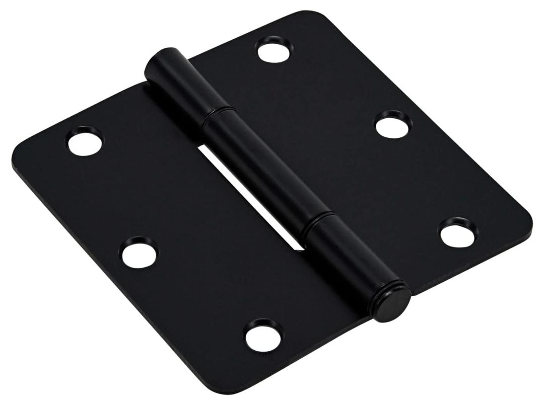 Hardware Essentials by Hillman Squeak-Proof 3-1/2in 1/4in Radius Matte Black Door Hinge (3 Count)