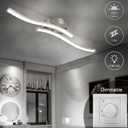 EDISLIVE Modern Dimmable LED Ceiling Light Curved 2 Light 22.5 in Minimalist LED Flush Mount Ceiling Light Fixture Lamp for Bedroom Foyer Kitchen 6000K Nickel, 6000K-Cool