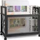 Black Magazine Holder, Metal Magazine Rack Floor, Mesh Magazine File Holder, Magazine Storage Basket, Magazine Holders for ClassroomMagazine Stand for Desk, Folder Organizer Bin for Books
