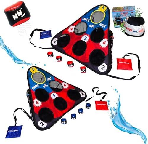 TOSS & ROLL NN' Hole Game Set | Portable Cornhole Set for Water or Land | Bean Bag Balls Toss Outdoor Games for All Ages | Outdoor, Indoor, Beach, Backyard, Tailgating, Camping Game