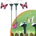 2 Pack Solar Flying Moving Fluttering Waterproof Garden Stakes Decorations for Home Yard Pathway Garden Landscape Christmas Outdoor Indoor Centerpieces Gift Decorations (Butterfly)