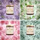 28oz Scented Candles Set, 4Pack Floral Chirstmas Halloween Candles 7oz Candle, Birthday Gifts for Women Long Lasting Soy Wax Candle Non Toxic for Home Decor Aromatherapy, Rose/Lemon/Gardenia/Lilac