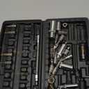 Egofine 46 Pieces 1/4 inch Drive Socket Ratchet Wrench Set, with Bit Socket Set Metric and Extension Bar for Auto Repairing and Household, with Storage Case