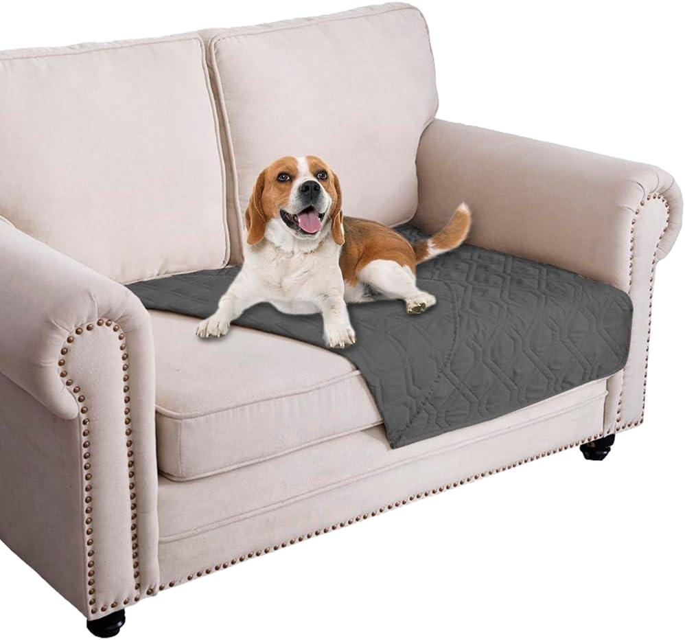 Ameritex Waterproof Blanket Reversible Dog Bed Cover Pet Blanket for Furniture Bed Couch Sofa (30x53 Inch (Pack of 1), Darkgrey)