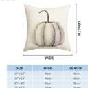 Fall Decorations White Pumpkin Throw Pillow Covers 16x16 Set Of 2 Autumn Outdoor Pumpkins Pillows Cover Teal Gray Thanksgiving Decorative Pillow Case Farmhouse Cushion Cover for Couch Bed Sofa Decor