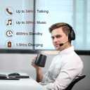 Trucker Bluetooth Headset V5.0, Wireless Headset with Noise Canceling&Mute Microphone for Cell Phones, On Ear Bluetooth Headphone for Computer, Zoom Meetings, Skype, Home Office