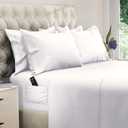 DREAMCARE King Size Sheets Set - 6 pcs Breathable Cooling Bed Sheets - up to 15" Deep Pocket King Sheet Set with Side Pockets - Extra Soft 100% Brushed Hypoallergenic Hotel Luxury Bedding - White