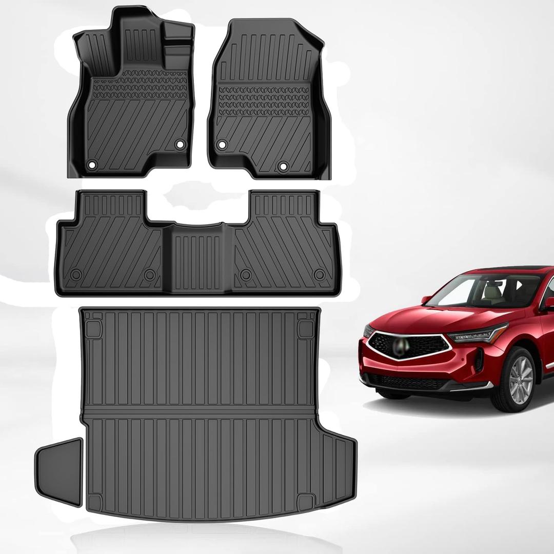 RDX Floor Mats and Cargo Liner for 2019-2025 Acura RDX, Custom Fit All Weather Floor Mats and Trunk Mat for Acura RDX Front & Rear Row Full Set (Thicker) 2025 2024 2023 2022 2021 2020 2019