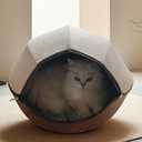 Donut Cat Tunnel Bed Peekaboo Cat Cave for Large Cats Up to 30 Lbs, Kitty Interactive Playing Tent House for Multiple Cats,Detachable,Scratch Resistant (Brown, Medium - 20 Inch Diameter)