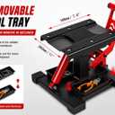 Motorcycle Lift Stand 1000 LBS with Removable Tool Tray, Hydraulic Lift | Adjustable Height Hoist Table with Extra Large and Non-Slip Platform for Dirt Bike, Motorcycle, E Bike & Motocross