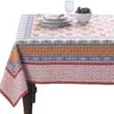 Maison d' Hermine Table Cloth Square Table 100% Cotton 54 x 54 Inches Fall Tablecloth Reusable Everyday Use for Thanksgiving Christmas Decorations Dining Farmhouse Party (Romane)