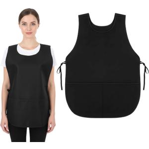 Nogeqi Cobbler Apron, Waterproof Apron with Pockets, Adjustable Cleaning Aprons for Women Men Painting, Work, Hairstylist, Kitchen(Black Unisex) (Black)
