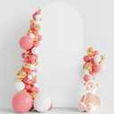 Wokceer 6FT Wedding Arch Cover Spandex Fitted Wedding Arch Covers Round Top Chiara Arch Backdrop Cover for Birthday Party Ceremony Banquet Decoration White