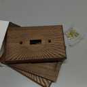 DoubleFill 4 Pcs Walnut Wood Light Switch Cover Brown Outlet Covers Wall Plate Decorative Boho Plug Plate Vintage Rustic Contemporary Interior Room Home Decor (13 * 8.2cm,Single Toggle)
