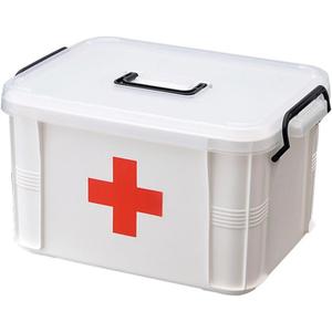 Levoberg Medicine Box Storage Box Organizer 2 Layers with Compartments Family Emergency Kit Storage Case 9.25"x6.49"x5.31"