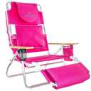 Ostrich Reclining Lounge Chair, Deluxe 3 in 1 Folding Outdoor Beach Lounger, Pink - Compact and Portable Recliner for Pool Tanning, Lawn, Patio, and Yard