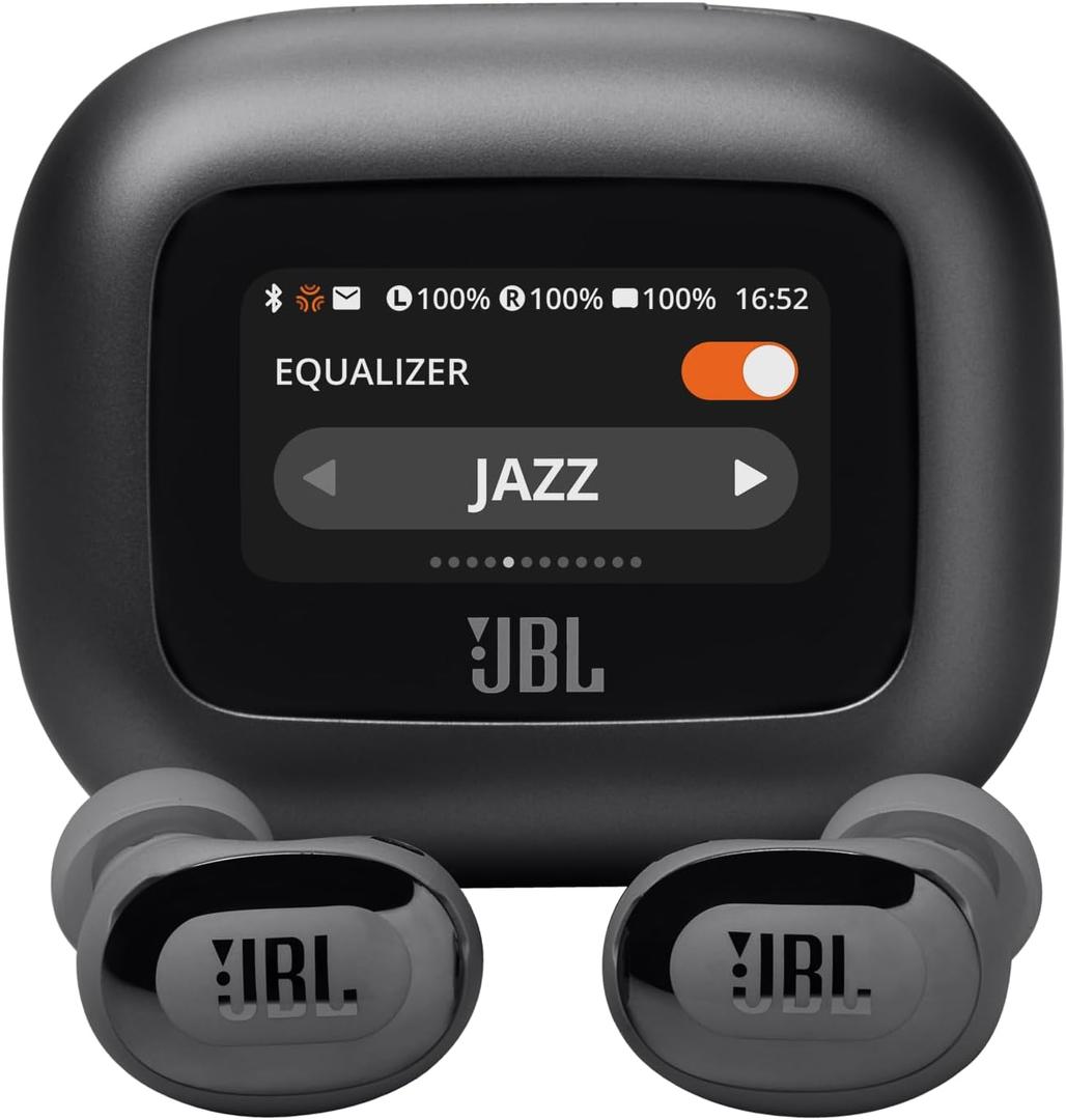 JBL Live Buds 3 - True Wireless Noise-Cancelling Bud-Type Earbuds, 40Hrs Total Playback, Wireless Charging, 6 Mics for Perfect Calls, Multi-Point Connection, IP55 Waterproof and dustproof (Black)