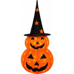 3FT Prelit Halloween Pumpkin Decoration, Pop Up Jack-o-Lantern