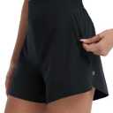 baleaf Women's 3" Workout Shorts High Waisted Athletic Running Shorts with Liner Sports Lightweight Quick Dry (Large, Black)