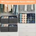EASEVE 4Pcs Closet Organizers and Storage Bins for Clothes - 12 Cell Drawers Organizer Grid Storage Box for Jeans Pants Sweater T-shirts, Wardrobe Shelf Dividers Closets Organization