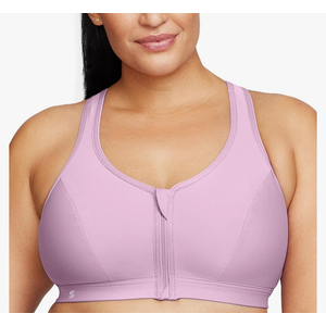 Glamorise Women's Plus Size Zip Up Front-Close Sports Bra Wirefree 40D