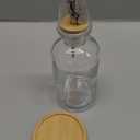 RELBRO Glass Mouthwash Dispenser for Bathroom, 11.8 OZ Refillable Mouthwash Container with Cup, Auto Pour Spout, Bamboo Tray, Funnel, Stickers, Clear, 1 Pcs