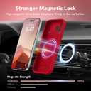 Magnetic for iPhone 17 Pro Case, Compatible with MagSafe, [Full Camera Protection][Screen Protector] Silicone Shockproof Protective Phone Case for iPhone 17 Pro 6.3", Deep Red