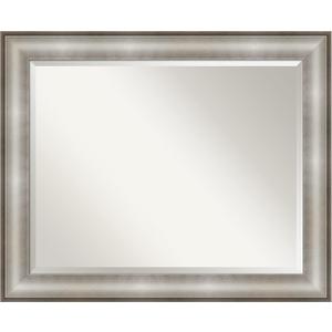 Amanti Art Silver Bathroom Mirror for Over Sink, 27x33 Imperial Silver Rectangle Vanity Mirror, Large Traditional Frame, Hangs Horizonally and Vertically, Bathroom Wall Decor, Beveled Edge