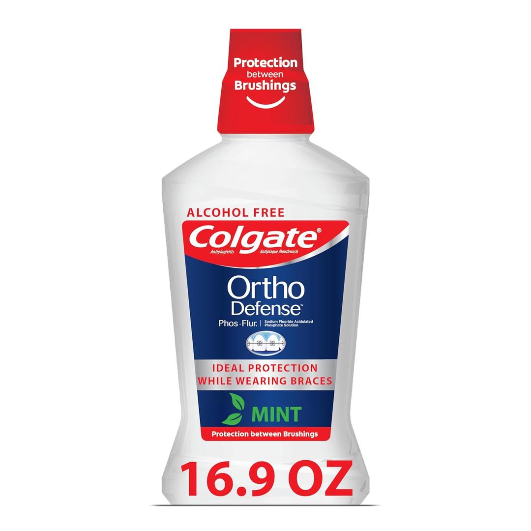 Colgate Ortho Defense Phos Flur Anti Cavity Fluoride Rinse, Mint, 16.9 Ounce