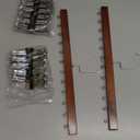 2Pcs Loset Organizer with 12 Clips,Wooden Wangers with Wlips,Wace Saving Hanging Closet Organizer,Space-Saving Hat Scarf Clothespins,Pant Hangers with Clips(Brown)