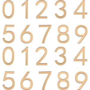 Uxcell 20Pcs Self Adhesive Mailbox Numbers, 4" Acrylic Door Address Sign Stickers, Raised 3D Effect, for Residence, Apartment, Office Room, Mailbox (Number 0-9, Gold Tone)