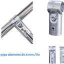 6 Pcs T Clamps Pipe Connector, End Rail T Clamp,Metal Clamp Fittings,1" O.D. 25.4 mm,Galvanized Steel Chain Link Fence, Bolts and Nuts Included