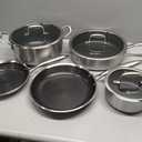 COOKER KING Stainless Steel Cookware Set, Pots and Pans Set Non Stick, Frying Pans, Saucepan, Saute Pan & Stock Pot, Non Toxic, Induction, Oven, Dishwasher Safe, PFOA Free, 8 PCS