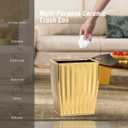 Bathroom Trash Can, Stylish Garbage Container Bin for Living Room, 1.32 Gallon/5 Liters Gold Small Trash Can, Waste Basket for Bathroom, Kitchen, Office, Bedroom-Room Decor