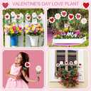 BreezeHug 6 Pcs Valentine's Day Heart Shaped Flower Planter Stakes Outdoor Garden Stakes Sign Valentine Flower Stick Pink Red Decorative for Yard Patio Lawn Decor (Solid Color) (3.9 Inch)