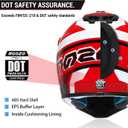 Youth Dirt Bike Helmet DOT Certified - Full Face Motorcycle Helmet for Off-Road, ATV, Street Riding, Includes Adjustable Goggles & Protective Gloves, XL
