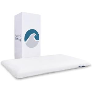 Bluewave Bedding Extra Slim Gel Memory Foam Pillow for Stomach and Back Sleepers - Thin, Flat, and Low Profile Design for Deeper Sleep (1.75-Inches Height, Standard Size), White