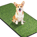 Artificial Grass Mat, Dog Grass Pee Pads, Fake Grass Pad for Pets Potty Training, Soft Grass Rug, Grass Doormat with Drainage Holes, Pet Turf for Indoor Outdoor Use, Washable(15.7''*31.5'')