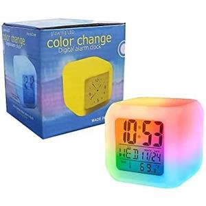 Bhawani Collection Digital Alarm Clock with Automatic 7 Color Changing LED Display Clock Date Time Temperature Digital Clock Alarm Clock Square 778 (Unit-1 Multi Color)