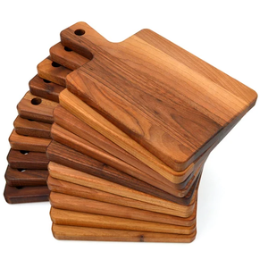 Zubebe 10 Pcs Cutting Board Bulk 11 x 5 Inch with the Handle Wood Chopping Board Blank Small Laser Engraving Serving Board Mini Charcuterie Boards for Wedding Housewarming Gift(Brown)