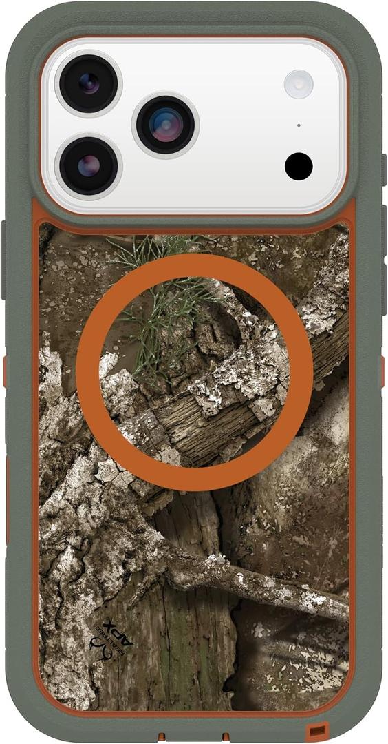 OtterBox iPhone 17 Pro Max Defender Series Pro XT Clear Case - Realtree - Green Camo - Tough, Rugged & Durable iPhone Case, Snaps on MagSafe