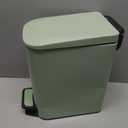 TIPGO Slim Bathroom Trash Can with Lid Soft Close, 6 Liter / 1.6 Gallon Stainless Steel Garbage Can with Removable Inner Bucket, Step Pedal, Small Trash Cans for Bedroom, Office, Kitchen (Green)