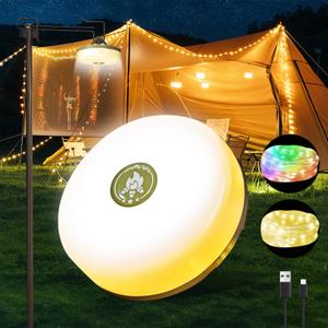 Camping String Lights,Camping Essentials Gear 32.8FT Lamp Lights Waterproof, 4 in 1 Outdoor String Lights with 8 Modes for Awn Tent Yard Garden Hiking Travel Decoration and Holiday Christmas Gift (Green)