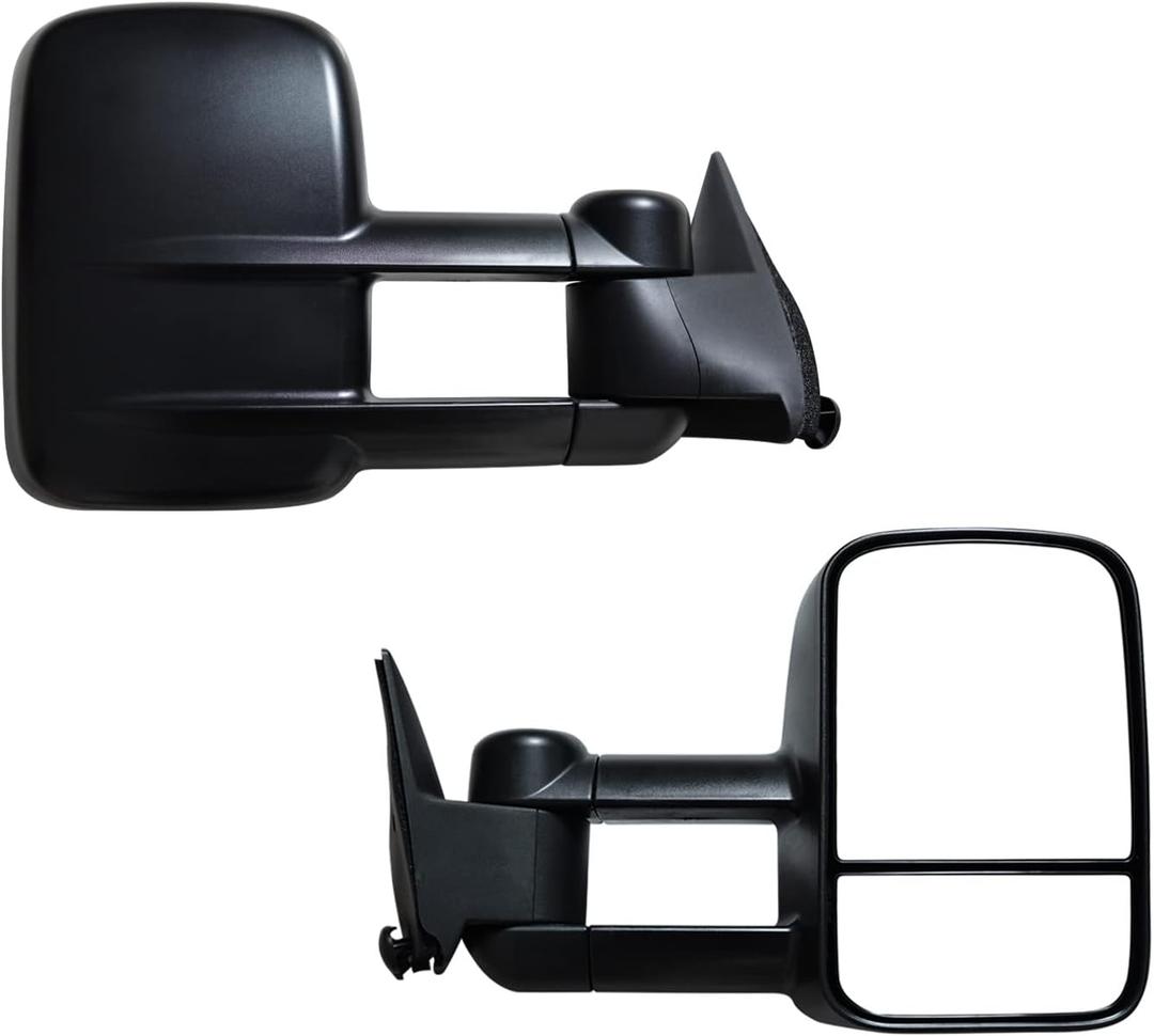 AERDM Towing Mirrors Manual Operated Textured Black Telescoping fit 1988-1998 Chevy GMC Exterior Accessories Mirrors fit C1500 C2500 C3500 K1500 K2500 K3500, 16x24cm